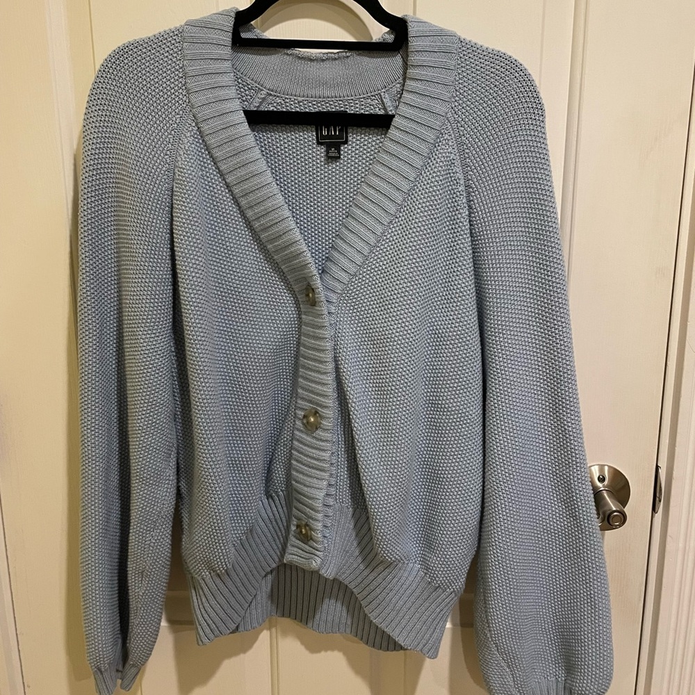 Gap light blue button up cardigan